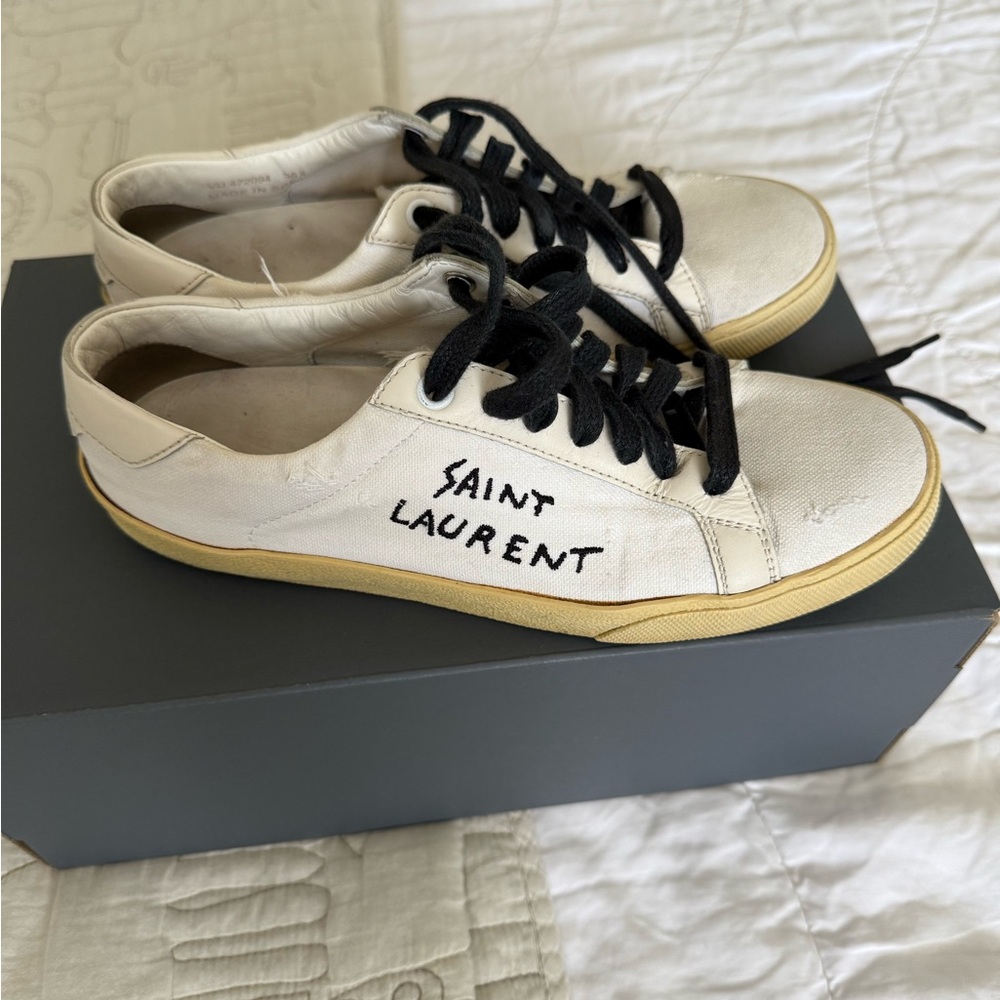 Saint Laurent White and Black Sneakers - Picture 3 of 11